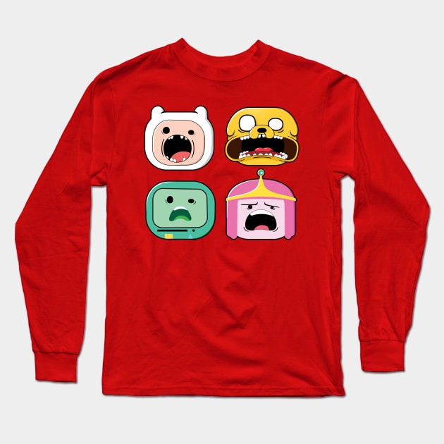 Adventure Time  Finn, Jake, Bubblegum, Beemo Long Sleeve T-Shirt by Welcraft Design